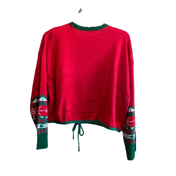 No Boundaries Santa paws red green graphic sweater juniors xxl 21 NWT - Picture 3 of 4